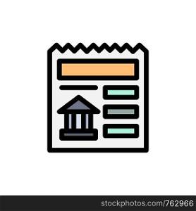 Basic, Document, Ui, Bank Flat Color Icon. Vector icon banner Template