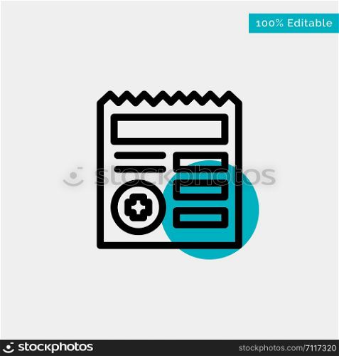 Basic, Document, Ui, Medical turquoise highlight circle point Vector icon