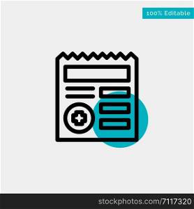 Basic, Document, Ui, Medical turquoise highlight circle point Vector icon