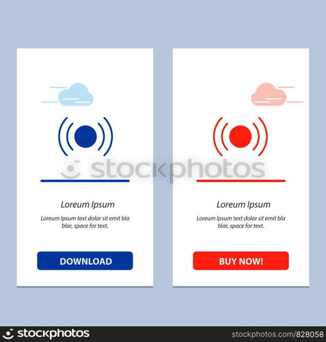 Basic, Essential, Signal, Ui, Ux Blue and Red Download and Buy Now web Widget Card Template