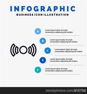 Basic, Essential, Signal, Ui, Ux Line icon with 5 steps presentation infographics Background