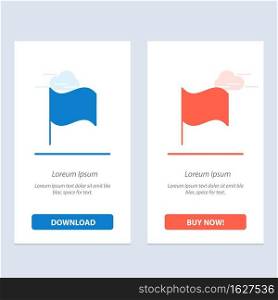 Basic, Flag, Ui  Blue and Red Download and Buy Now web Widget Card Template