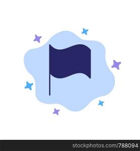 Basic, Flag, Ui Blue Icon on Abstract Cloud Background