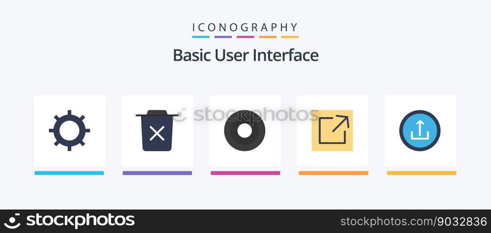 Basic Flat 5 Icon Pack Including basic. share. trash. link. user. Creative Icons Design