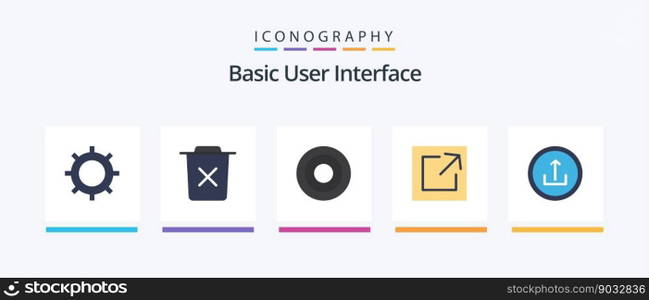Basic Flat 5 Icon Pack Including basic. share. trash. link. user. Creative Icons Design