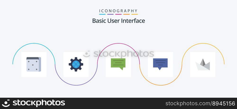 Basic Flat 5 Icon Pack Including . message.
