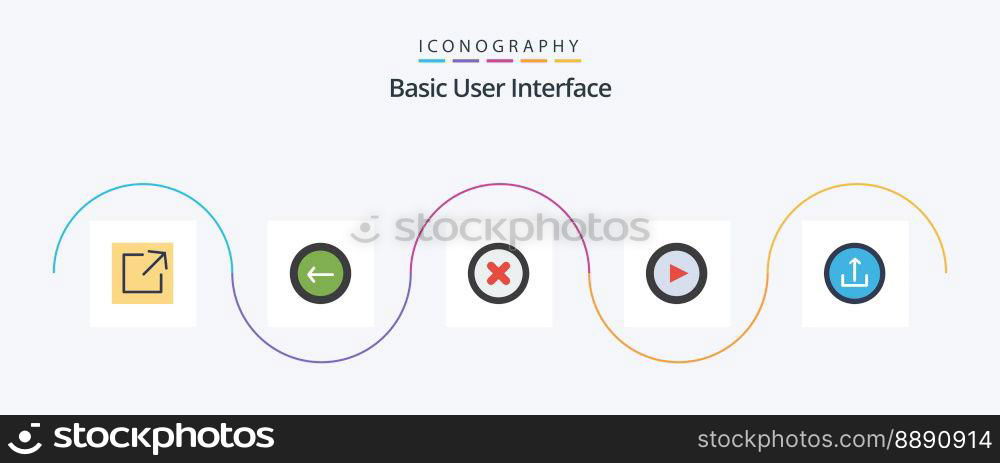 Basic Flat 5 Icon Pack Including mobile. basic. canceled. application. play