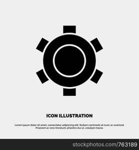 Basic, Gear, Setting, Ui solid Glyph Icon vector