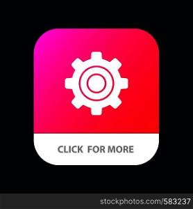 Basic, General, Gear, Wheel Mobile App Button. Android and IOS Glyph Version