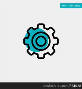 Basic, General, Gear, Wheel turquoise highlight circle point Vector icon