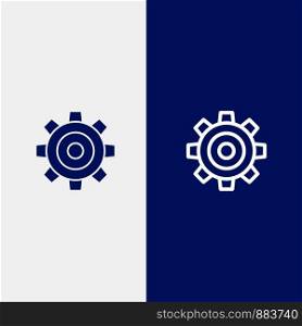 Basic, General, Job, Setting, Universal Line and Glyph Solid icon Blue banner Line and Glyph Solid icon Blue banner
