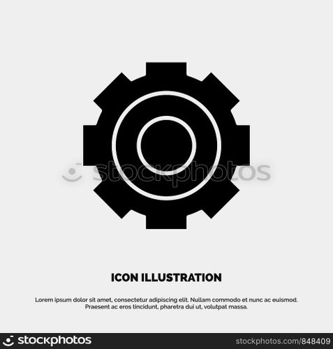 Basic, General, Job, Setting, Universal solid Glyph Icon vector