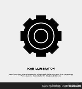 Basic, General, Job, Setting, Universal solid Glyph Icon vector