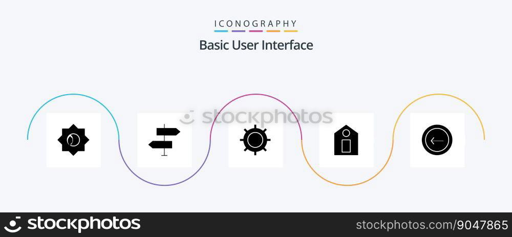 Basic Glyph 5 Icon Pack Including basic. application. basic. tag. label