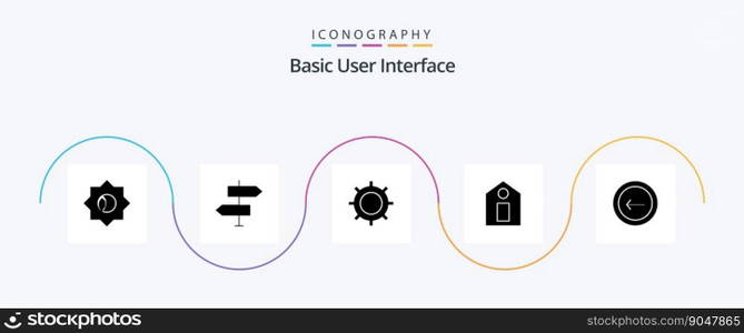 Basic Glyph 5 Icon Pack Including basic. application. basic. tag. label