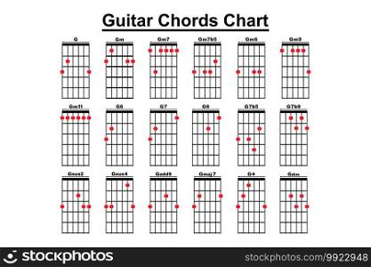 Basic Guitar Chords, Collection of vector Guitar Chords