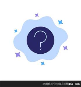 Basic, Help, Ui, Mark Blue Icon on Abstract Cloud Background
