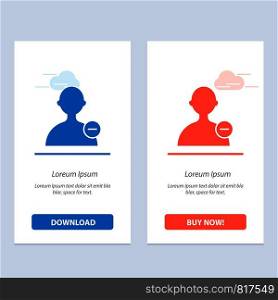 Basic, Interface, User Blue and Red Download and Buy Now web Widget Card Template
