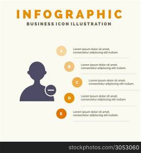 Basic, Interface, User Solid Icon Infographics 5 Steps Presentation Background