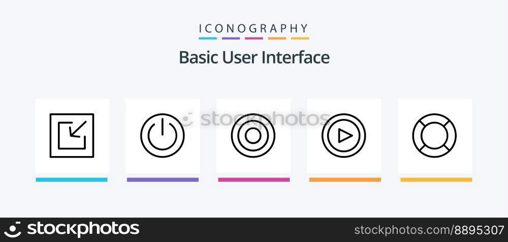 Basic Line 5 Icon Pack Including basic. line. basic. interface. ux. Creative Icons Design