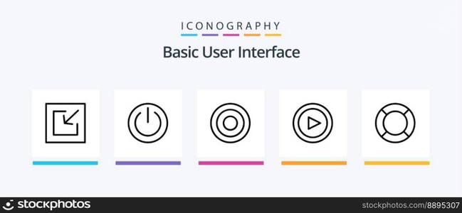 Basic Line 5 Icon Pack Including basic. line. basic. interface. ux. Creative Icons Design