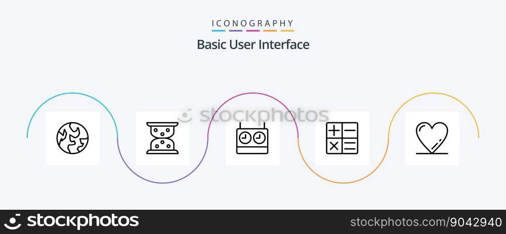 Basic Line 5 Icon Pack Including basic. timer. like