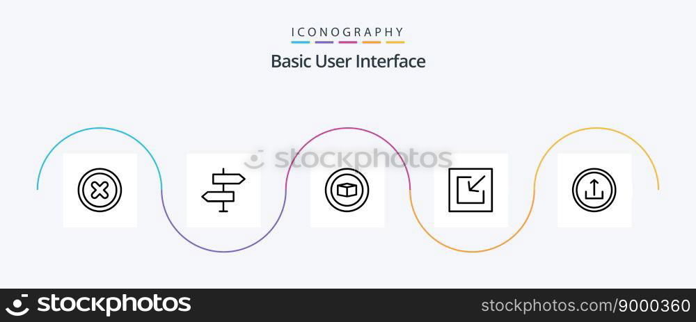 Basic Line 5 Icon Pack Including interface. application. basic. save. download
