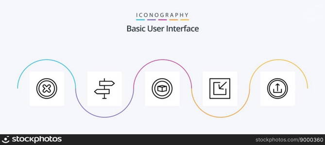 Basic Line 5 Icon Pack Including interface. application. basic. save. download