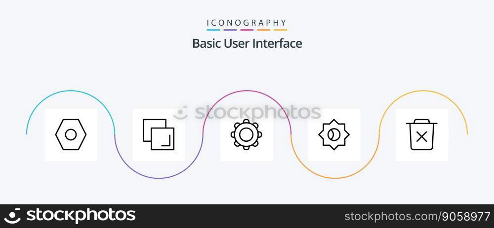 Basic Line 5 Icon Pack Including remove. bin. interface. basic. setting