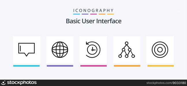 Basic Line 5 Icon Pack Including . user. set. interface."e. Creative Icons Design