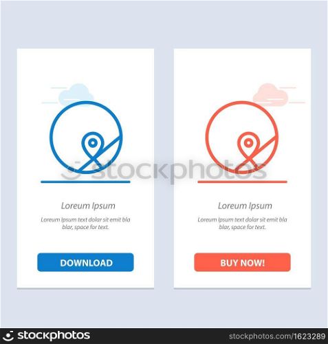Basic, Map, Location, Map  Blue and Red Download and Buy Now web Widget Card Template
