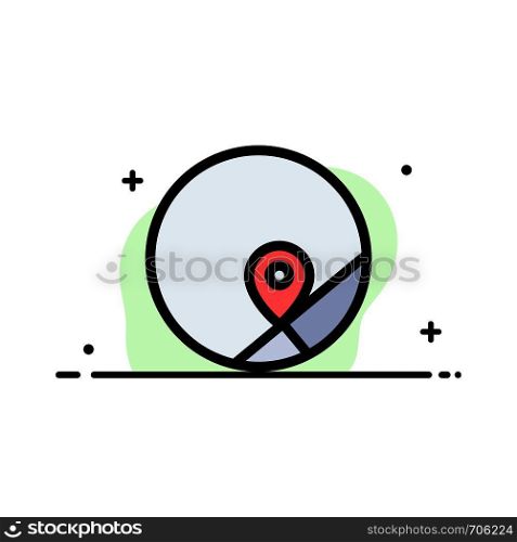 Basic, Map, Location, Map Business Flat Line Filled Icon Vector Banner Template