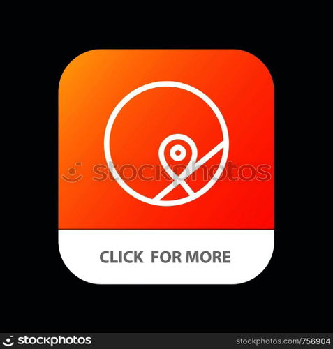 Basic, Map, Location, Map Mobile App Button. Android and IOS Line Version