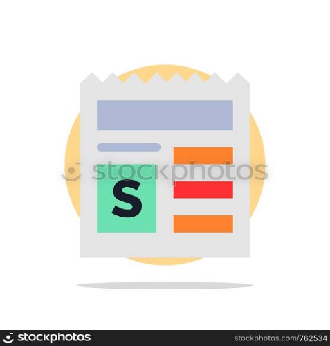 Basic, Money, Document, Bank Abstract Circle Background Flat color Icon