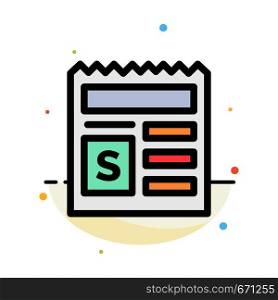 Basic, Money, Document, Bank Abstract Flat Color Icon Template