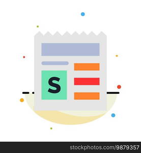 Basic, Money, Document, Bank Abstract Flat Color Icon Template