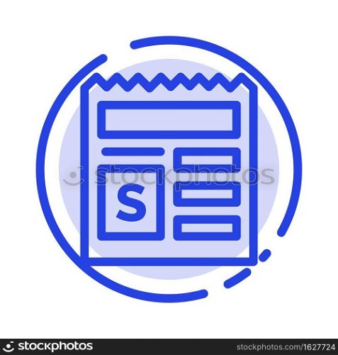 Basic, Money, Document, Bank Blue Dotted Line Line Icon