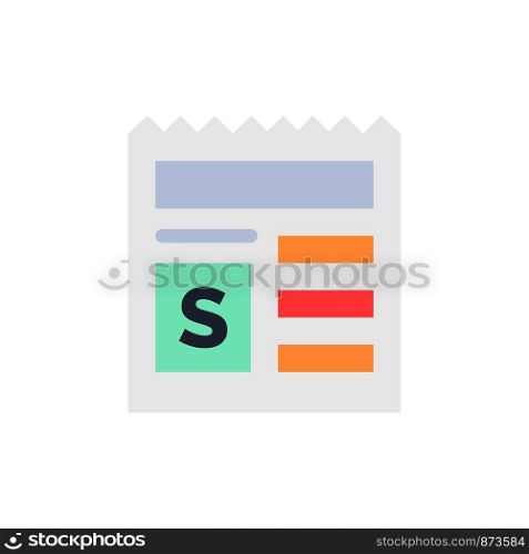 Basic, Money, Document, Bank Flat Color Icon. Vector icon banner Template