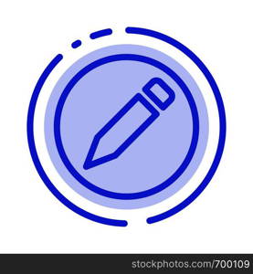 Basic, Pencil, Text Blue Dotted Line Line Icon