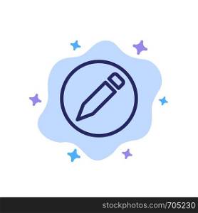 Basic, Pencil, Text Blue Icon on Abstract Cloud Background