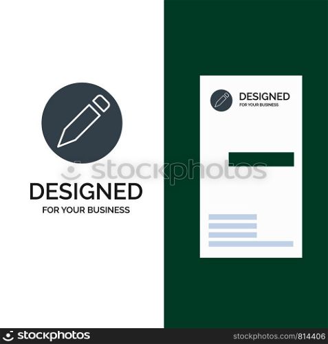 Basic, Pencil, Text Grey Logo Design and Business Card Template