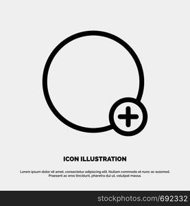 Basic, Plus, Sign, Ui Line Icon Vector