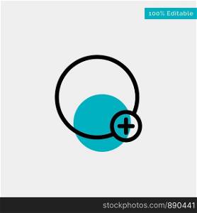 Basic, Plus, Sign, Ui turquoise highlight circle point Vector icon