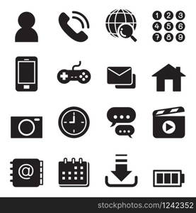 Basic Smart phone application icons set