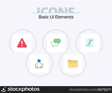 Basic Ui Elements Flat Icon Pack 5 Icon Design. navigation. map. danger. mail. chat
