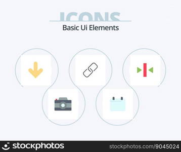 Basic Ui Elements Flat Icon Pack 5 Icon Design. pause. metal. arrow. pin. clip