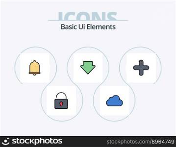 Basic Ui Elements Line Filled Icon Pack 5 Icon Design. danger. ineternet. plus. map. world