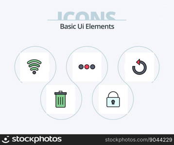 Basic Ui Elements Line Filled Icon Pack 5 Icon Design. down. sharing. web. social . media