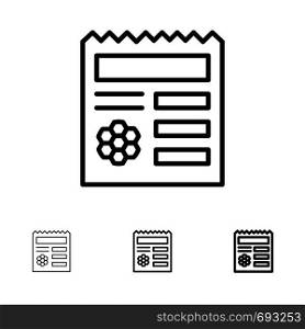 Basic, Ui, Manu, Document Bold and thin black line icon set