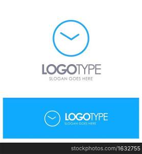 Basic, Watch, Time, Clock Blue outLine Logo with place for tagline